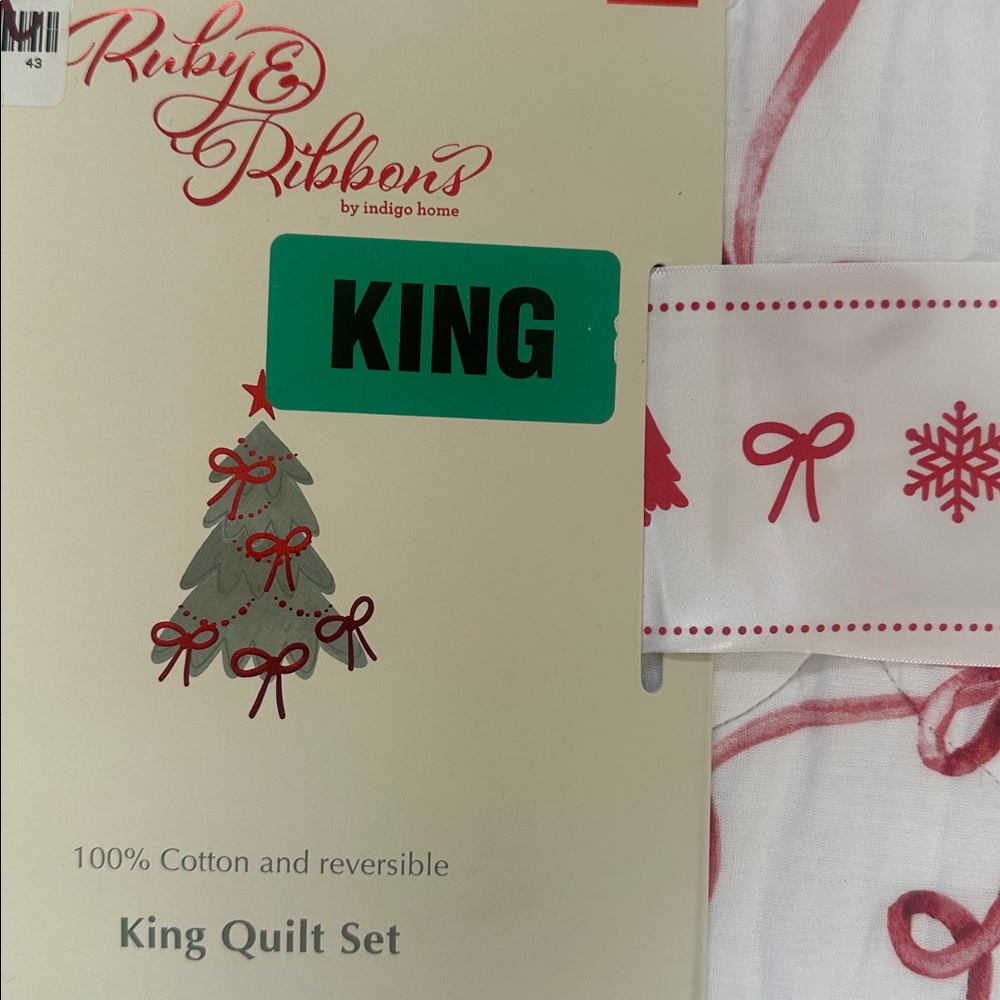 Quilt Set King Ruby and Ribbons - Picture 2 of 8